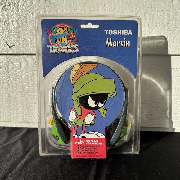 Toshiba Marvin The‎ Martian Headphones Looney Tunes Stereo New - Picture 1 of 7